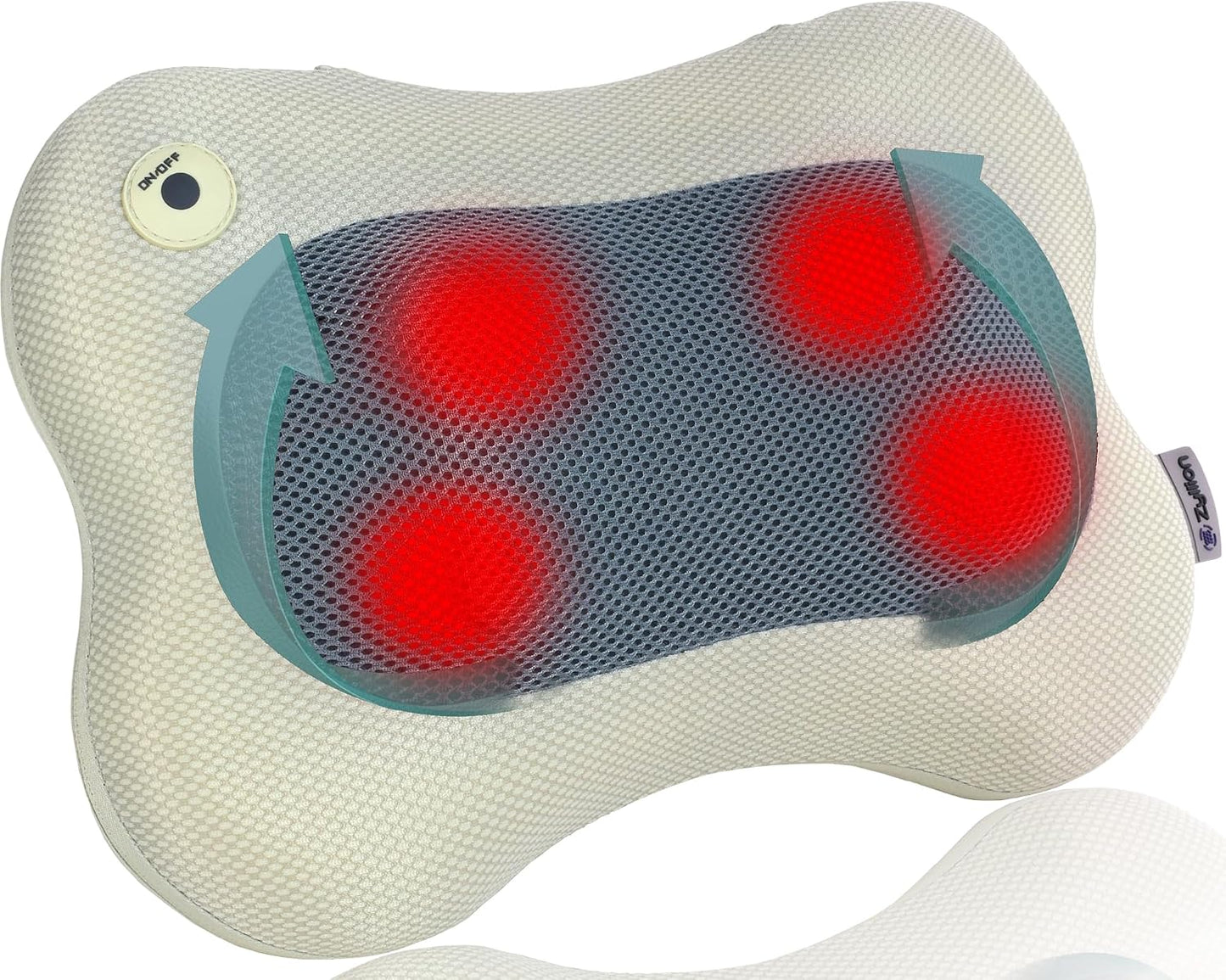 Zyllion Shiatsu Back and Neck Massager with Heat - 3D Electric Kneading Deep Tissue Massage Pillow for Muscle Pain Relief, Black, ZMA-13