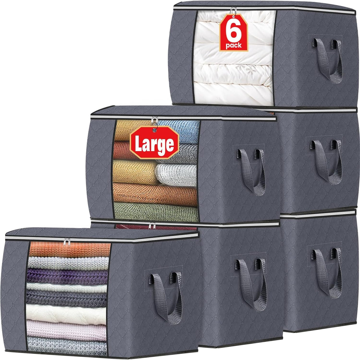Fab totes Storage Bags for Clothes Blanket Storage Bins with Lids