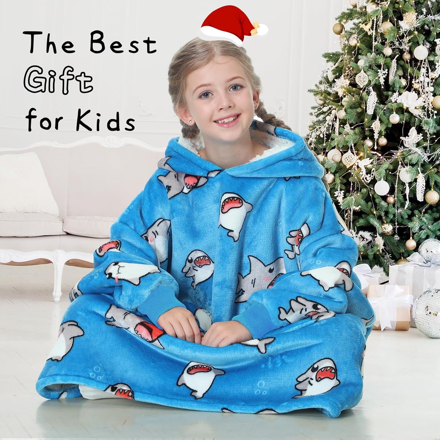 Aemicion Strawberry Blanket Hoodie,Oversized Sherpa Wearable Hooded Blanket,Warm Cozy Sweatshirt Gifts for Women Girls Adult
