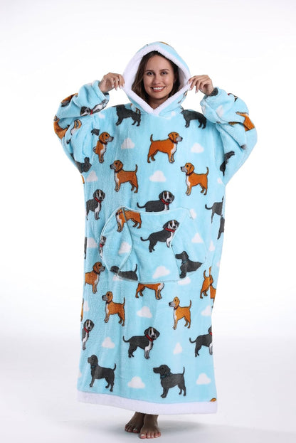 Capecage Blanket Hoodie, Long Hooded Blanket Sweatshirt as Birthday Gifts for Women Men, Long Wearable Blanket for Women Men.
