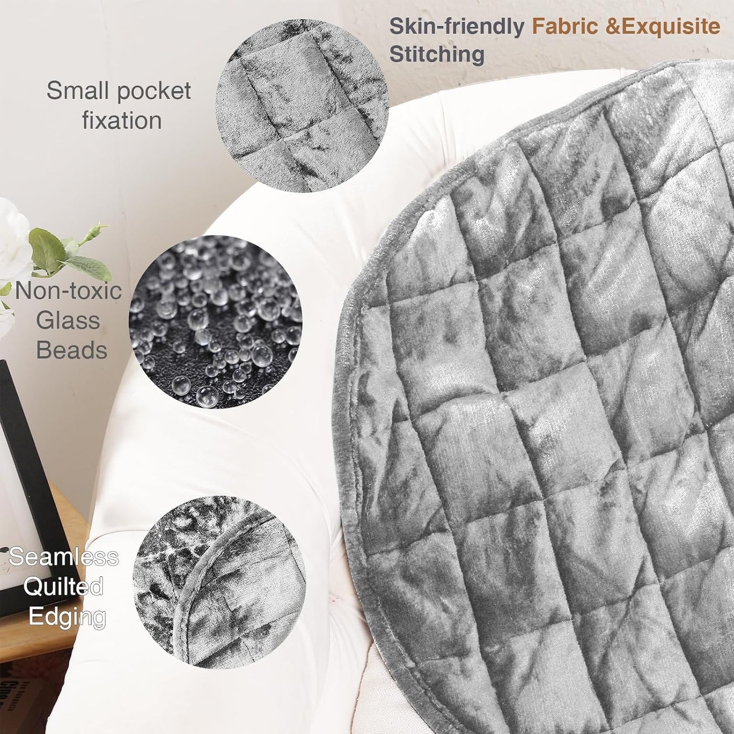 Alomidds Weighted Lap Blanket 7lbs, Cozy Breathable Flannel Weighted Lap Pad for Adults, Small Weighted Blanket for Travel, Couch, Green, 29" x 24"