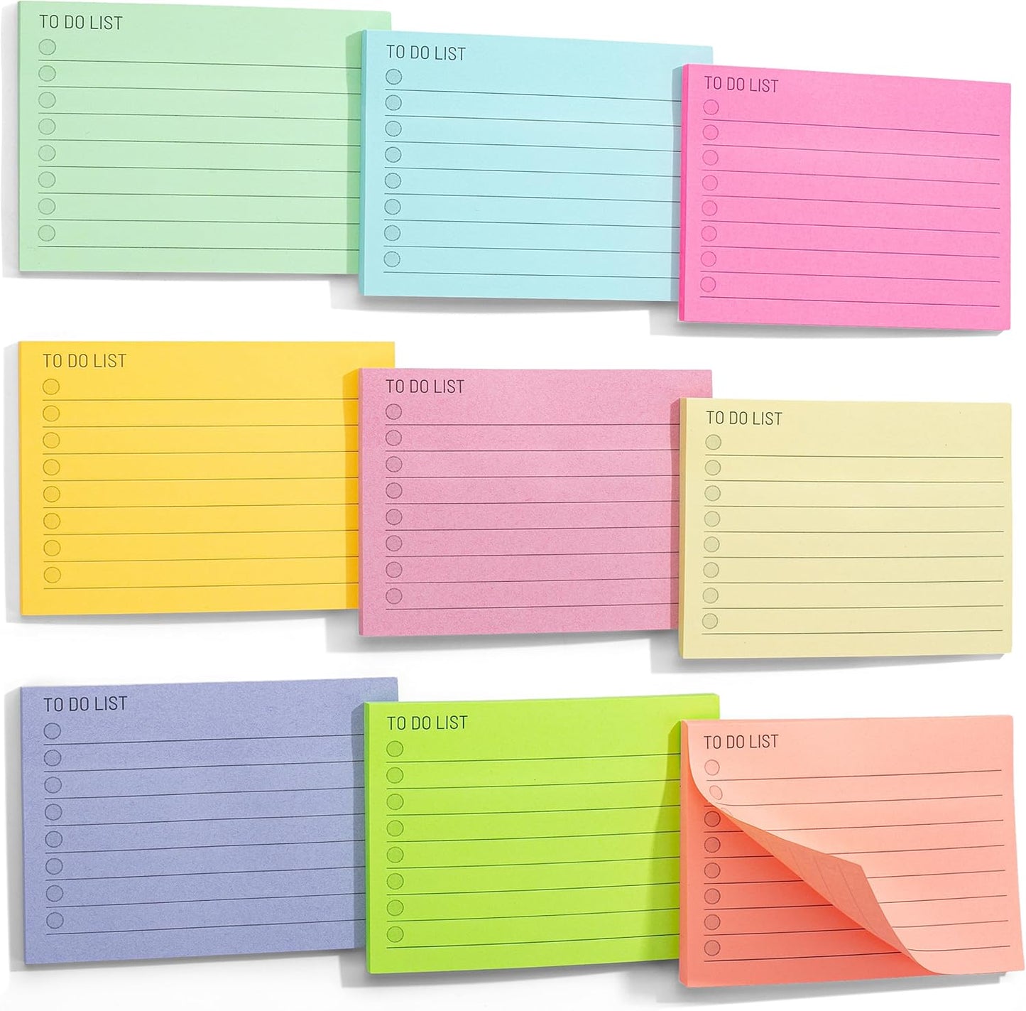 Mr. Pen- to Do List Sticky Notes, 3” x 5”, 9 Pads, 360 Sheets | Lined Checklist Sticky Pads with Smooth Writing, Easy Peel-Off, Thick Paper for Planning, Office, School & Daily Tasks