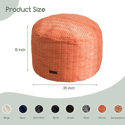HIGOGOGO Pouf Ottoman Stuffed Round Modern Foam Filled Foot Rest Poufs for Living Room Chair Decorative 20 X 15 Inches Boho Relax Stool for Wedding Christmas Party, Beige