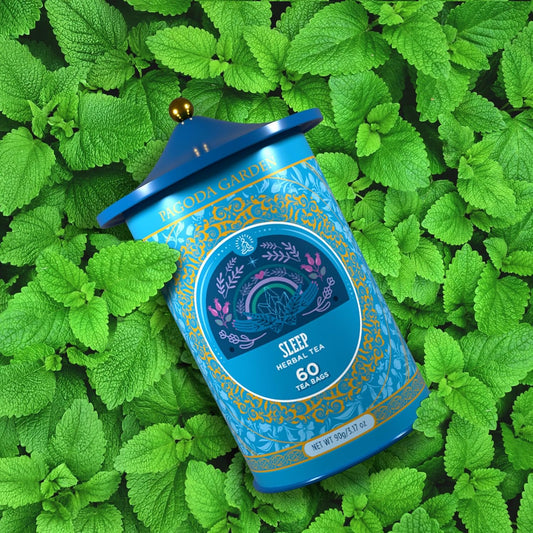 Life Plus Style Gourmet Pagoda Garden Sleep Herbal Tea Caffeine Free Peppermint Tea Chamomile Fennel Tulsi Hot or Iced Floral Blend Natural Delicious moonbrew 60 Tea Bags