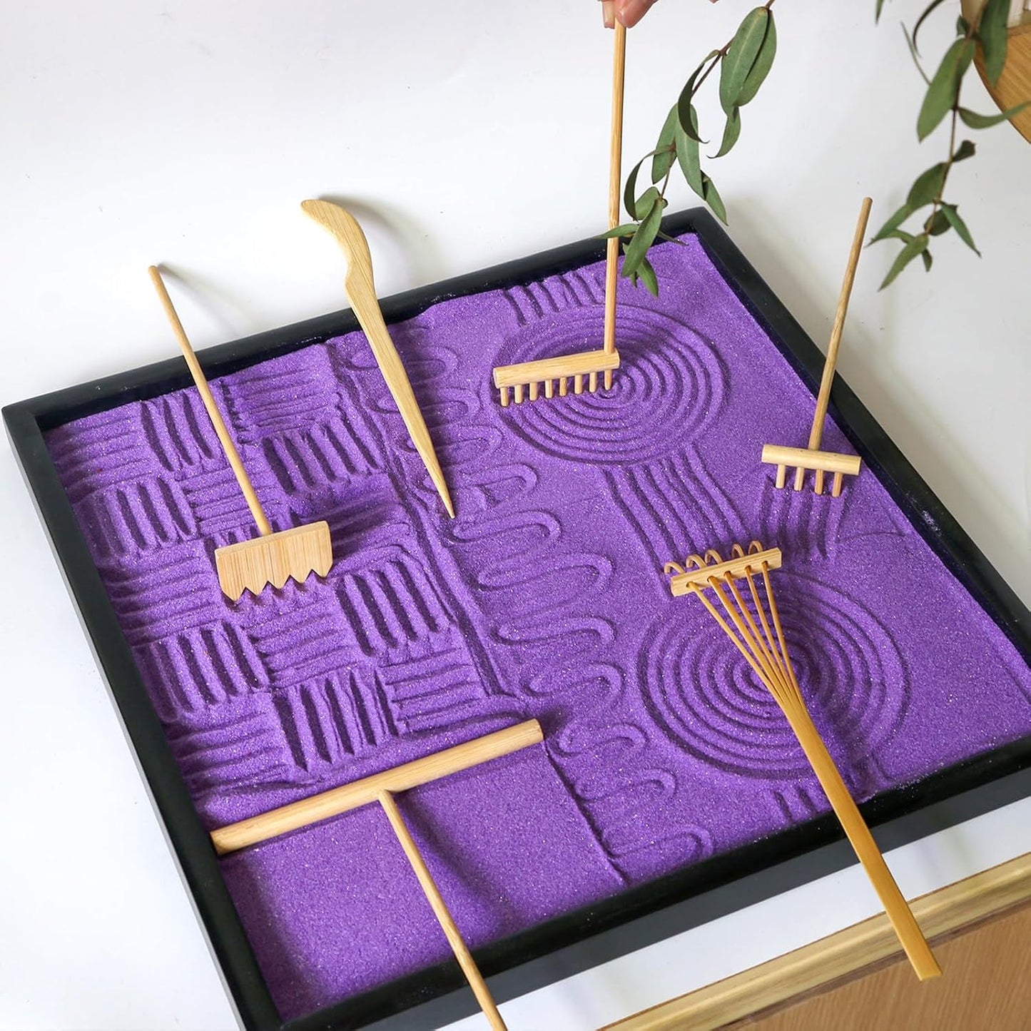 BangBangDa Mini Zen Garden Accessories - Tabletop Zen Garden Tools - Zen Garden Kit Rakes and Zen Stamp for Office Mini Zen Garden Set of 12