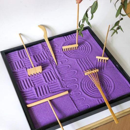 BangBangDa Mini Zen Garden Accessories - Tabletop Zen Garden Tools - Zen Garden Kit Rakes and Zen Stamp for Office Mini Zen Garden Set of 12
