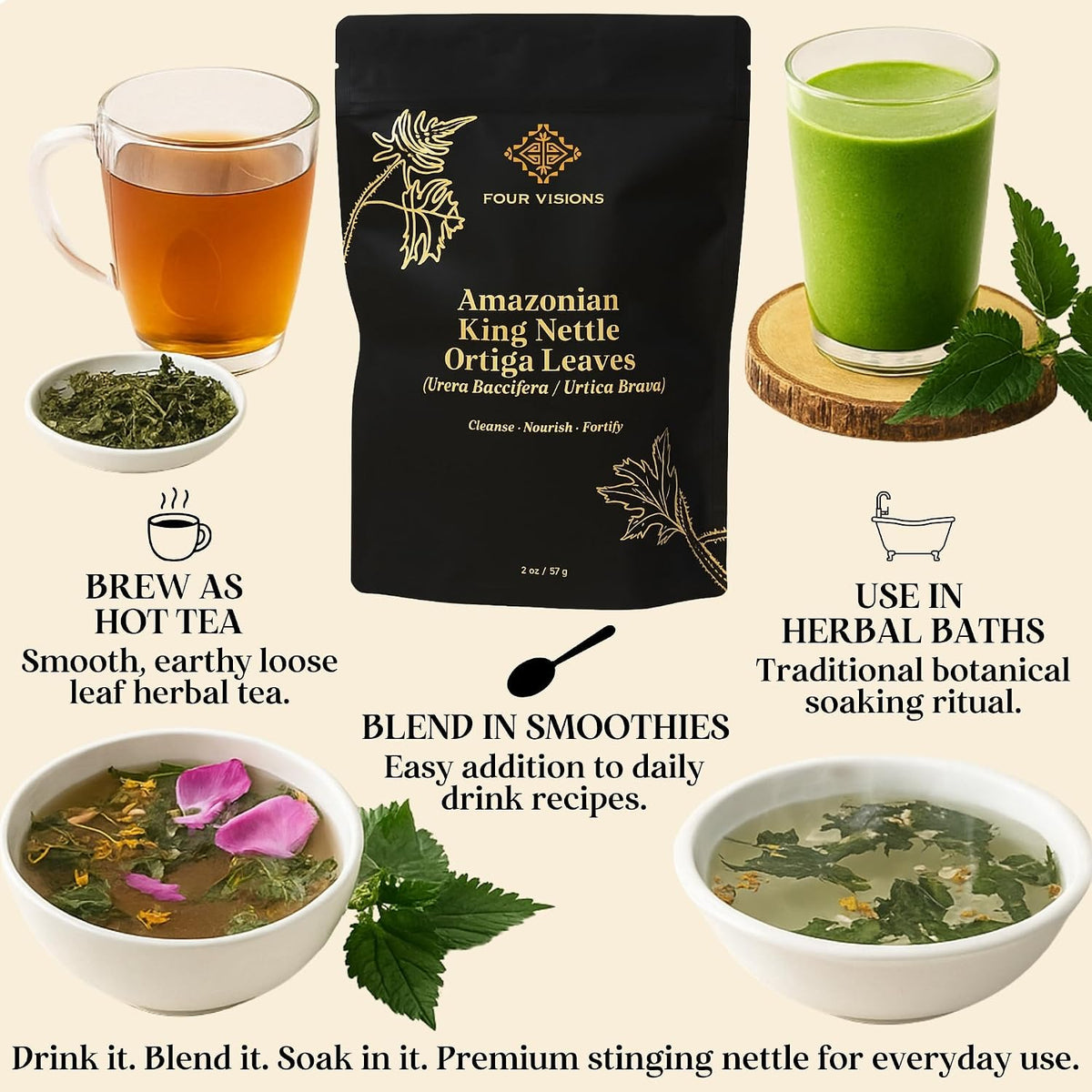 Stinging Nettle Tea Organic - Loose Leaf Nettle Tea - Ortiga Verde Organica