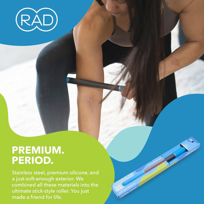 RAD 2-in-1 Muscle Flushing Kit – Includes Exercise Foam Roller & Massage Roller Stick – Deep Tissue Myofascial Release, Muscle Recovery Tools for Mobility & Performance