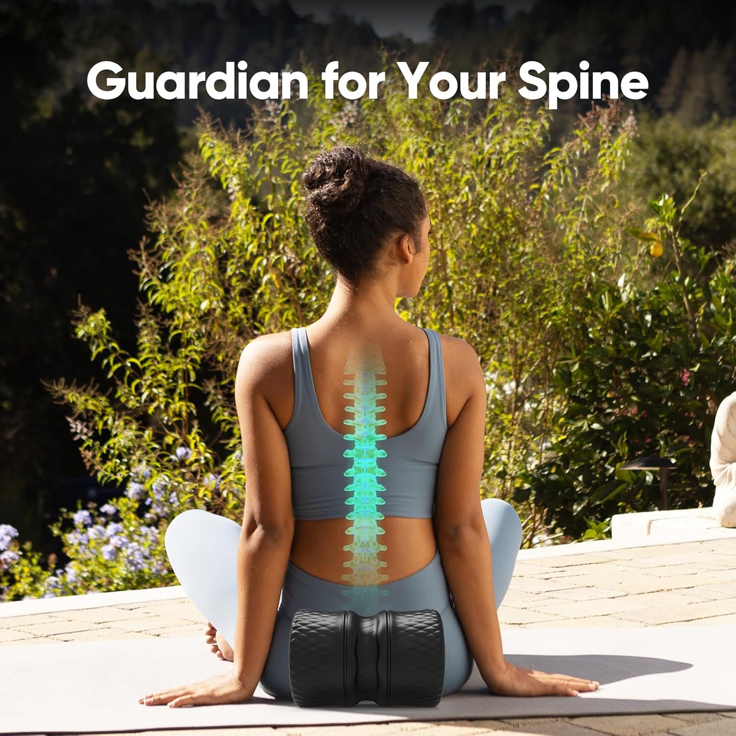 FitBeast Back Roller - Deep Tissue Massage Wheel, Yoga Wheel & Back Stretcher for Pain Relief (12'')