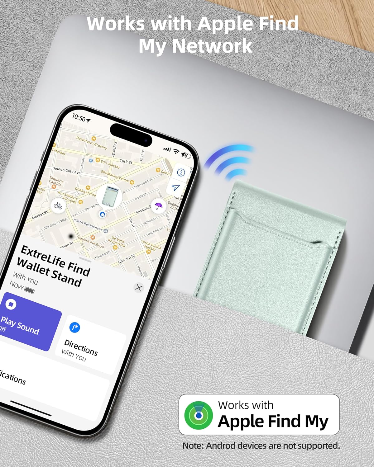 ExtreLife for Magsafe Wallet, Works with Apple Find My, 6 Cards Holder