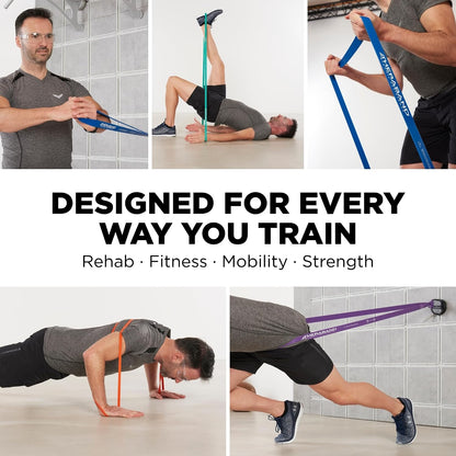 THERABAND High Resistance Band Set of 2, Light and Medium Loop, 15-25 lb