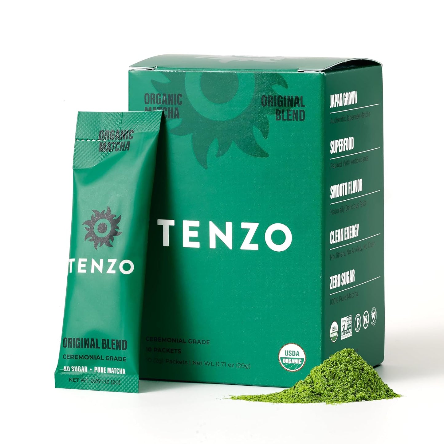 Tenzo Matcha Green Tea Powder, Organic Cafe Sweetened Matcha Latte Green Tea Powder, Ceremonial Barista Crafted Mix - Authentically Japanese - Matcha Latte Mix (35.27 Ounce)