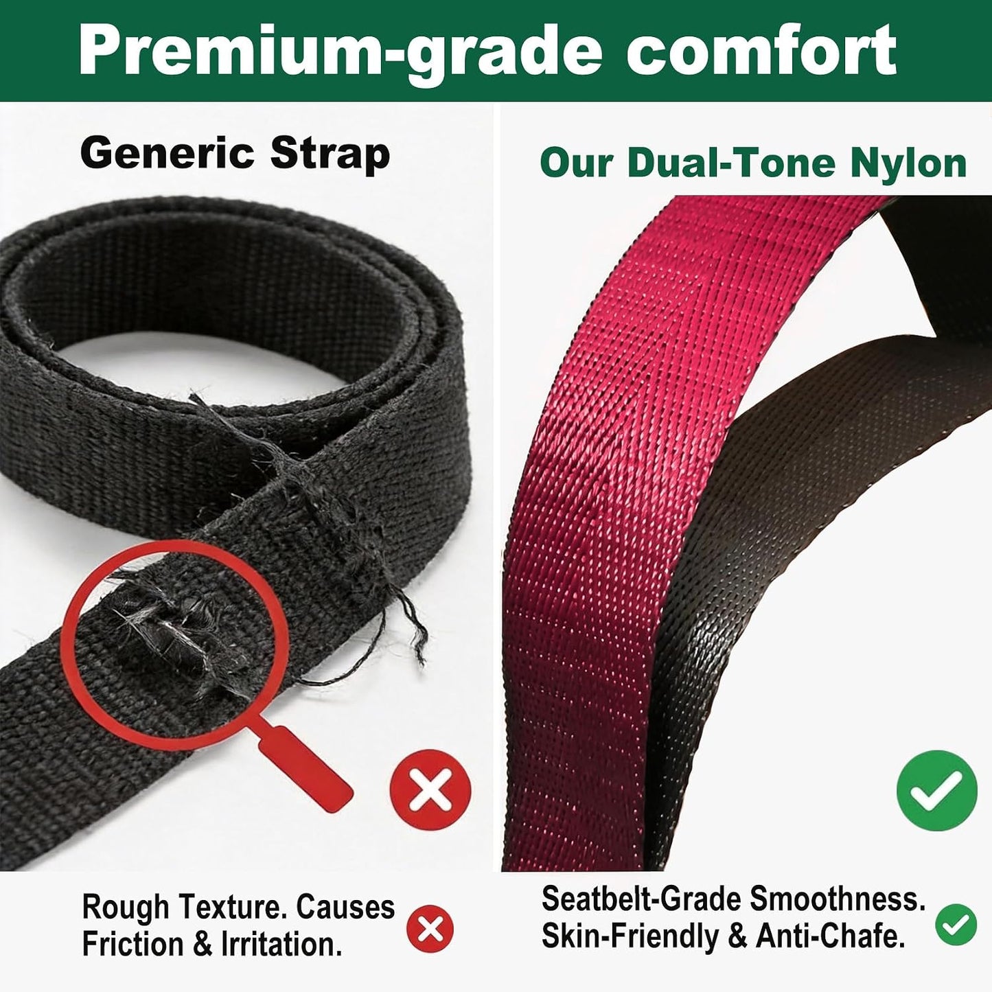 Acozycoo Stretching Strap with Loops,Non-Elastic Yoga Strap for Physical Therapy,Knee Replacement Recovery & Plantar Fasciitis,Leg Stretcher Band for Flexibility & Hamstring Rehab
