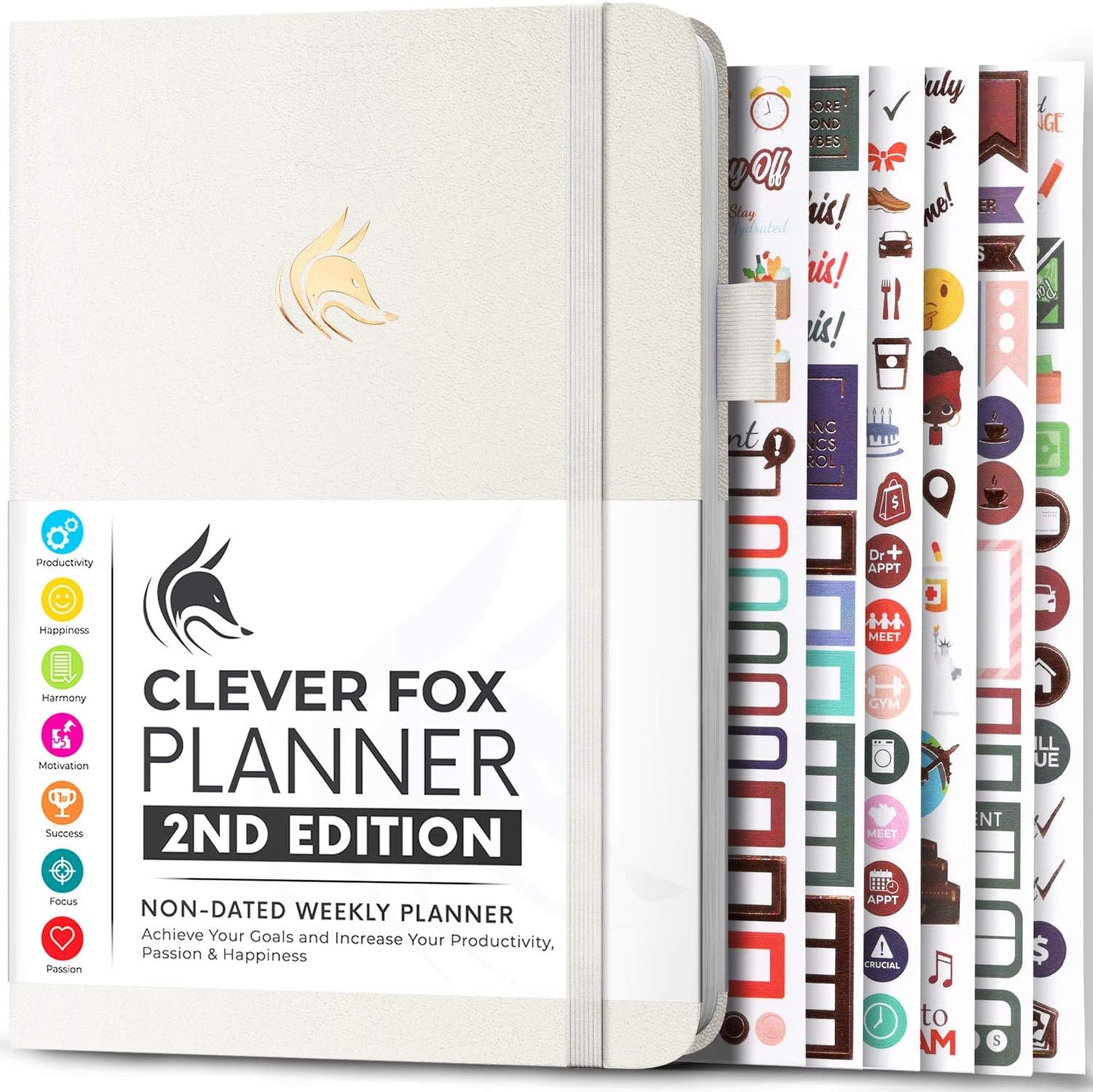 Clever Fox Planner 2nd Edition – Colorful Weekly & Monthly Goal Planner, Time Management & Productivity Organizer, Undated, A5 (Dark Teal)