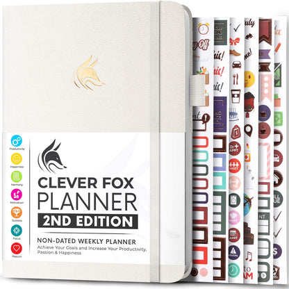 Clever Fox Planner 2nd Edition – Colorful Weekly & Monthly Goal Planner, Time Management & Productivity Organizer, Undated, A5 (Dark Teal)