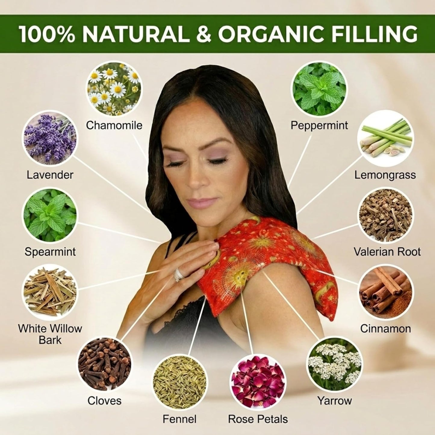 Nature's Approach Basic Herb Pack Rice Heating Pad Microwavable Reusable Heat Pack with Herbal Aromatherapy Fill, Freezer and Microwave Safe for Hot and Cold Therapy, Celestial Indigo