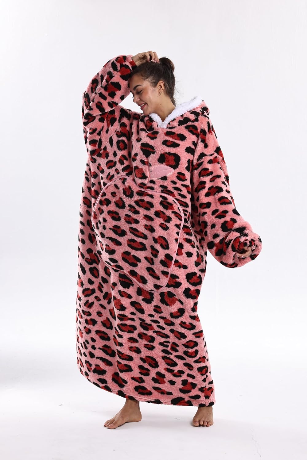Capecage Blanket Hoodie, Long Hooded Blanket Sweatshirt as Birthday Gifts for Women Men, Long Wearable Blanket for Women Men.
