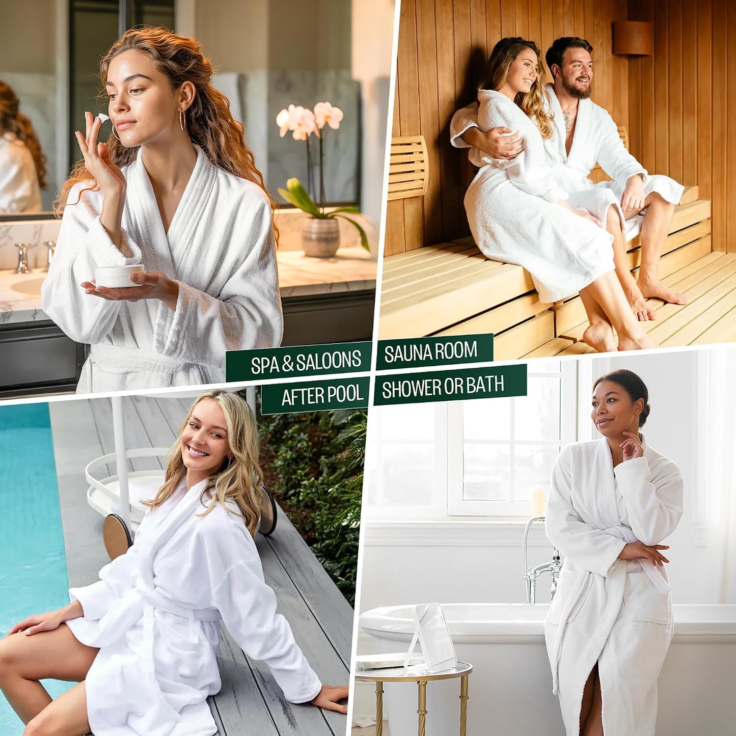 Pearl Linens Cotton Terry Shawl Collar Bathrobe - Soft, Lightweight & Absorbent Unisex Spa Robe for Women & Men - 1 Piece