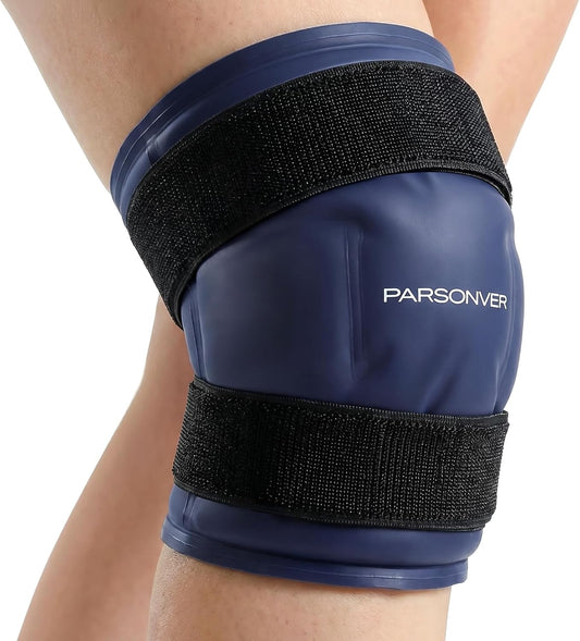Knee Ice Pack Wrap 60-Minute Long-Lasting Ice Pack for Knee Pain Relief, Reusable Gel Ice Wrap for Leg Injuries, Swelling, Knee Replacement Surgery, Cold Therapy for Arthritis, Meniscus Tear, ACL Blue