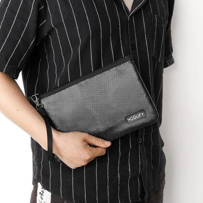 Hodufy Fireproof Money Bag (2000), Fireproof Document Bags, Gray, A5 Size, Zipper Closure