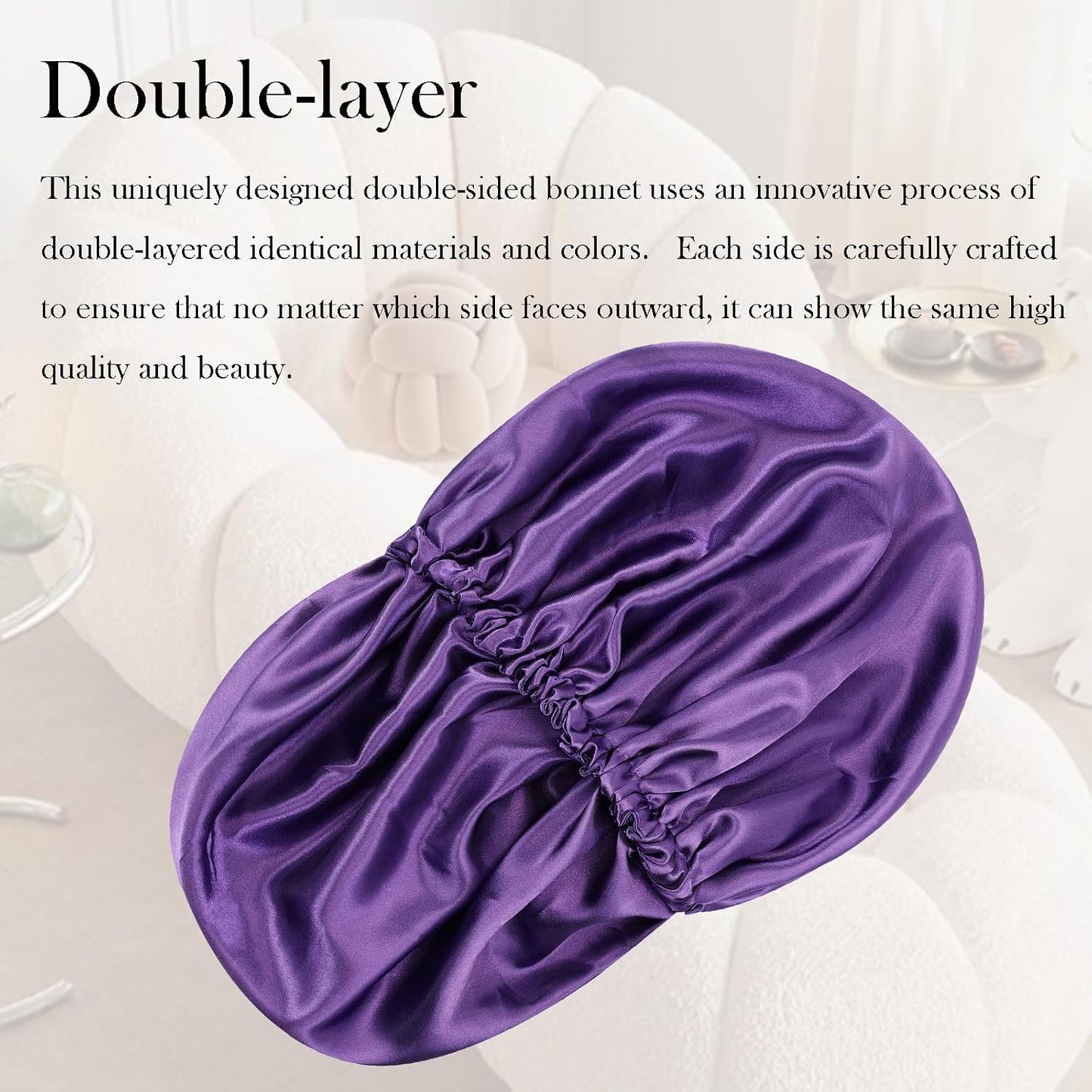Satin Bonnet Double Layer Silk Bonnet for Sleeping Women for Natural Curly