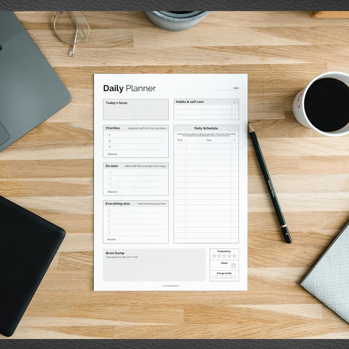 ADHD Daily Planner Notepad for Neurodivergent Adults - Productivity Daily Planner Desk Pad & Task Management to Stay Organized and Focused Note Pad (Rainbow, A4 Portrait)
