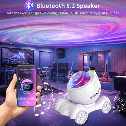 ENOKIK Galaxy Projector, Star Aurora Projector Built-in Bluetooth Speaker, Night Light for Kids Adults, White Noise Light for Home Decor/Relaxation/Party/Music/Gift (Black)