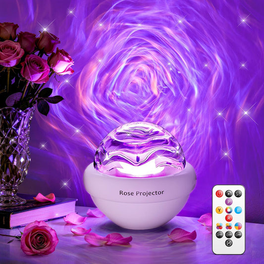 PIKOY Rose Birthday Gifts for Teen Girl with 11 Mixed+4 Solid Colors, Dimmable Northern Lights Projector, Sunset Lamp Ambient Lighting with Remote, Aurora Light Projector for Bedroom Teen Girl