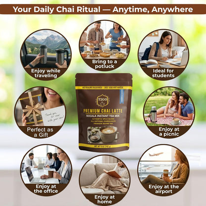 T2GO Unsweetened Masala Chai Tea Latte Powder, 5 oz