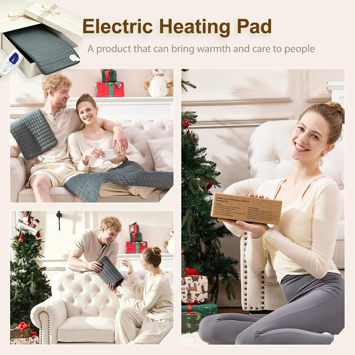 12"x24" Heating pad, Electric Heat Pad 6 Heating &4 Timer Setting