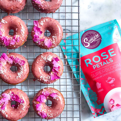 Suncore Foods Rose Petals 0.3oz | Premium Edible Flowers for Tea & Baking