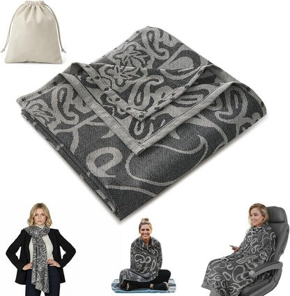 Travel Blanket Airplane - Ultra Soft & Lightweight Knit Design