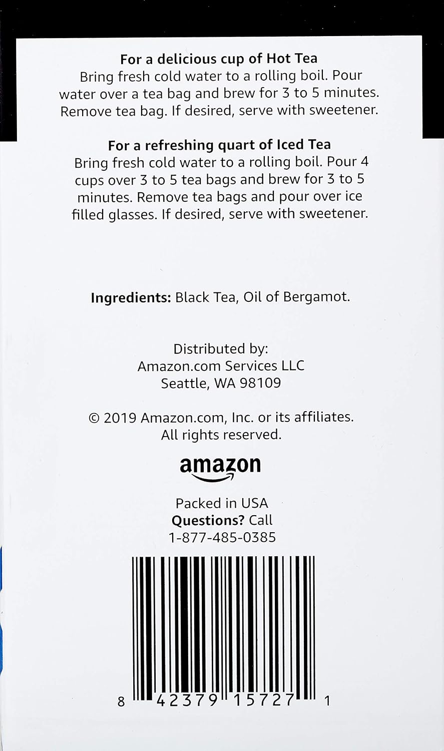Amazon Brand - Happy Belly Earl Grey Tea Bags, 20 Count (Pack of 1)