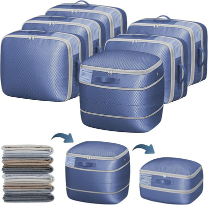 DIMJ Comforter Storage Bag - Blanket Storage Organizer Compression Bags, Large Capacity Ultra Space Saving Self Compression Organize for Bedding, Pillow, Duvet, Sheet Storage with Zipper Window