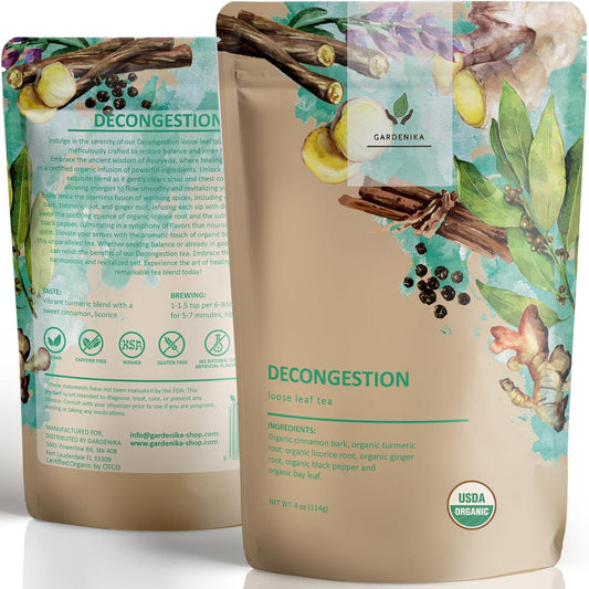 Gardenika Organic Loose Leaf Tea Sampler – 8 Pack, 1 LB – Herbal and Naturally Caffeine-Free Set - Ayurvedic Assortment Blend