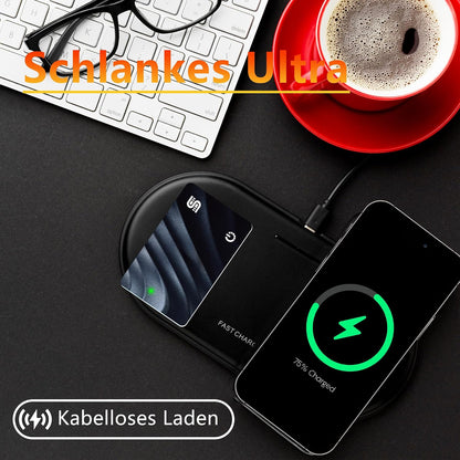 SEINXON Wallet Tracker (iOS Only) IP68 Thin Item Finder Card Luggage Located Bluetooth Works with Apple Find My APP & Network - Wireless Charger (Slim)