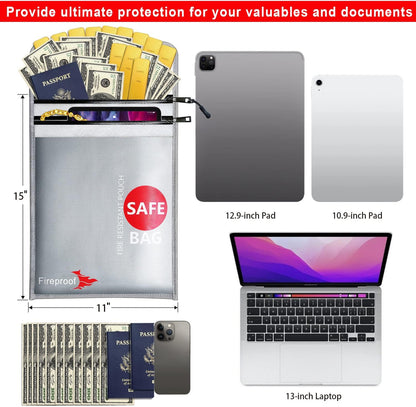 COLCASE Fireproof Document Bag 5200℉ Heat Insulated Waterproof Fireproof