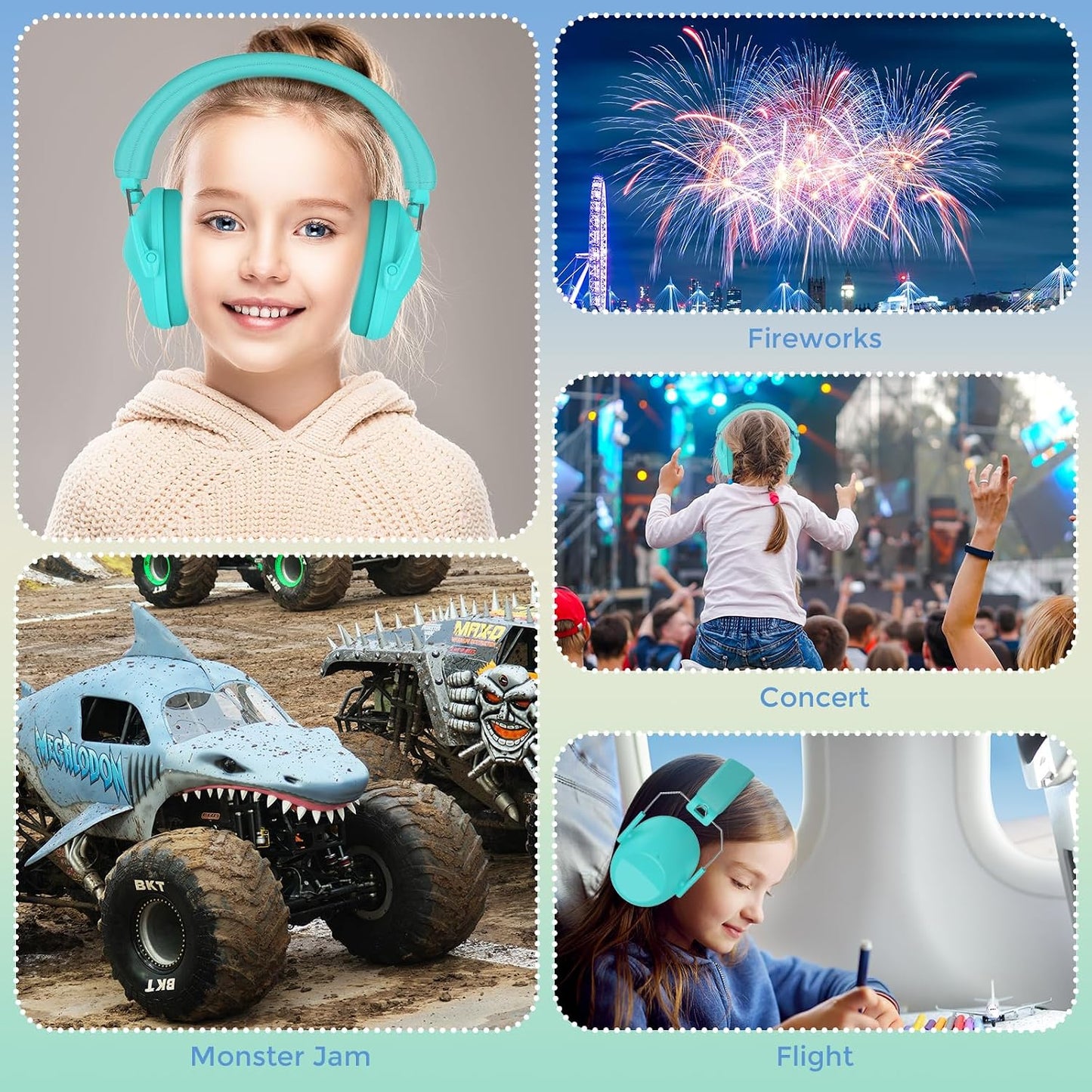 ProCase Kids Noise Cancelling Headphones, Kids Ear Protection Monster Jam Truck, Fireworks Hearing Protection Noise Reduction, Noise Canceling Earmuffs for Sensory Autism Toddler Children -Red