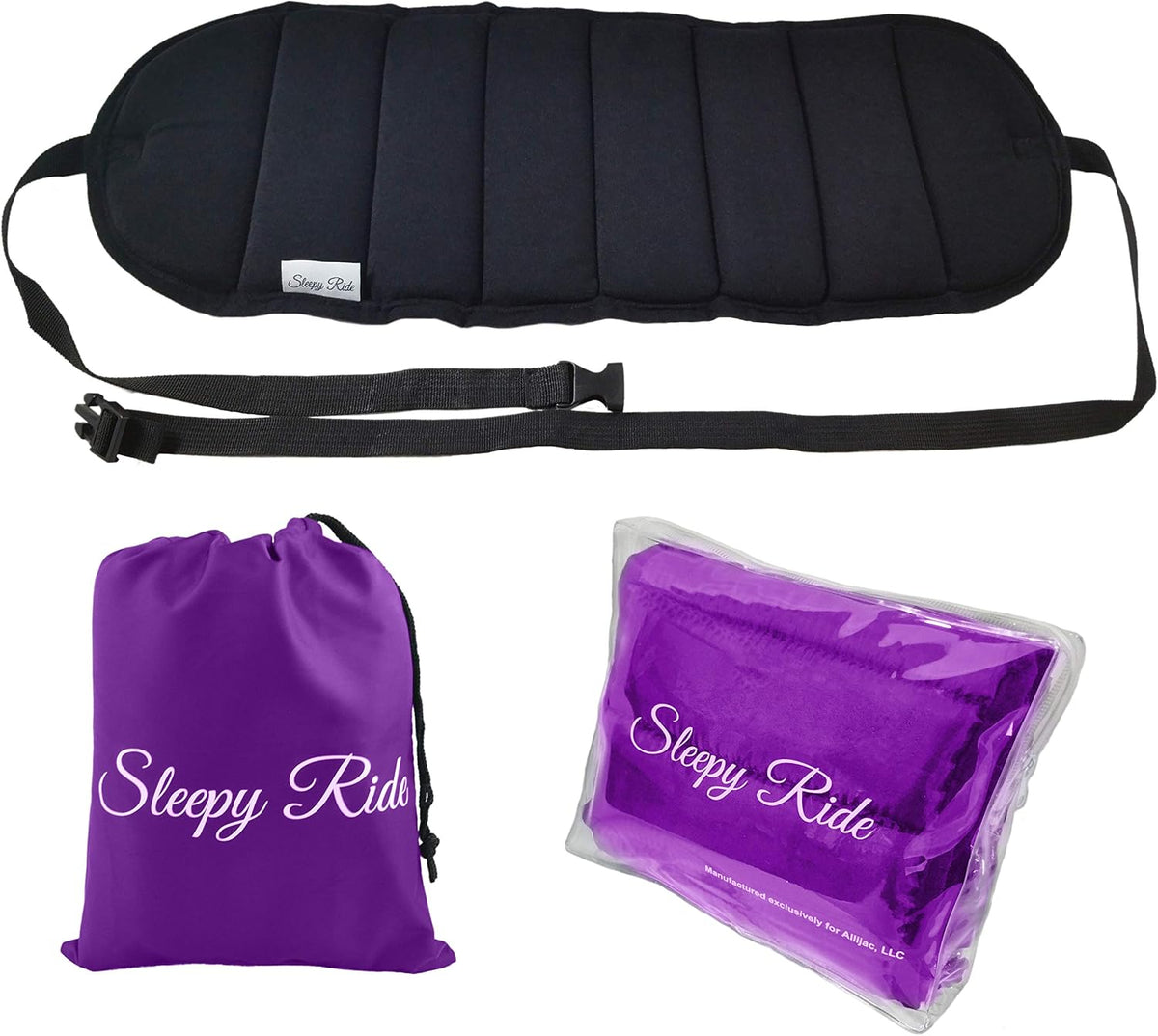 Sleepy Ride - Airplane Footrest Made with Premium Memory Foam - Airplane Travel Accessories - Helps to Prevent Swelling and Soreness - Provides Comfort for Shorter Legs (Jet Black)