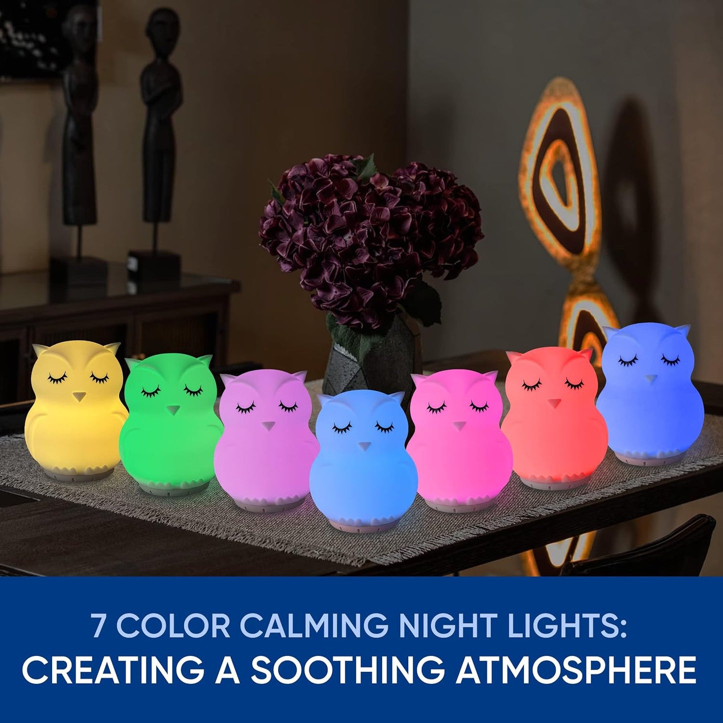 Rainlax Mindfulness Breathing Owl, 4-7-8 Guided Visual Meditation Light