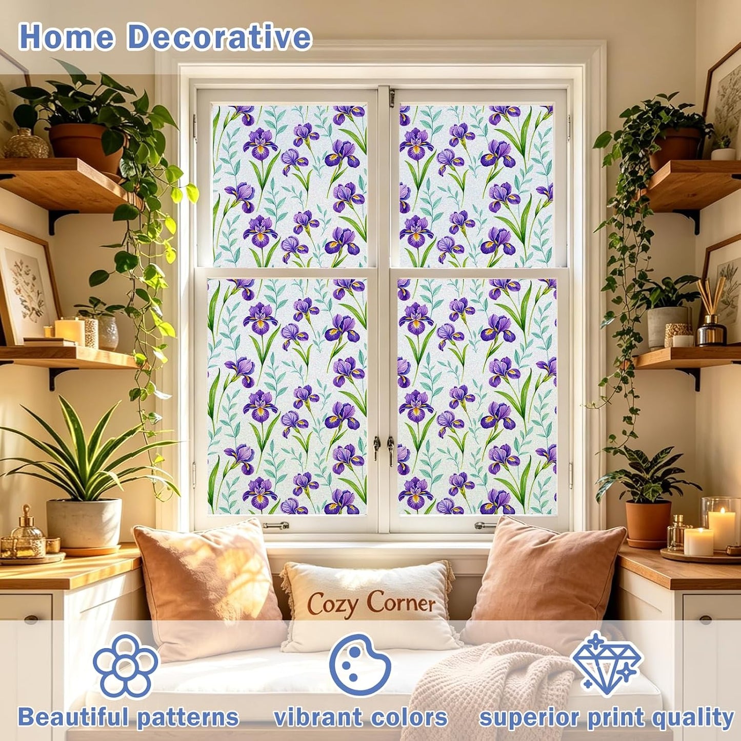 Window Film, Frosted Privacy, One Way Tint, UV Block, Heat Insulation, Anti-Glare, Static Cling, Renter Friendly for Home Bathroom Door
