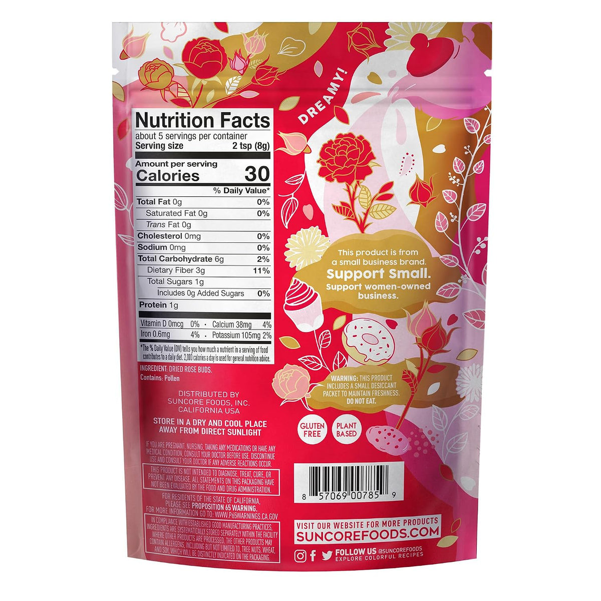 Suncore Foods Rose Buds 1.5oz | Premium Edible Flowers for Tea & Baking