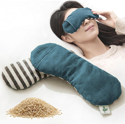Seoul Heated Eye Mask for Dry Eyes - Microwavable Moist Heat Warm Compress, Organic Grain Eye Pillow, Reusable Hot & Cold Eye Steam Mask for Eye Strain Relief LifeCare & SafeCare Korea