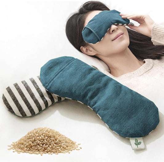 Seoul Heated Eye Mask for Dry Eyes - Microwavable Moist Heat Warm Compress, Organic Grain Eye Pillow, Reusable Hot & Cold Eye Steam Mask for Eye Strain Relief LifeCare & SafeCare Korea