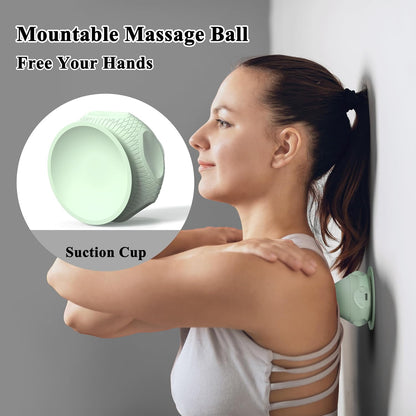 PROIRON Mountable Massage Ball with Suction Cup Pinpoint Deep Tissue Muscle Knot & Sore Relief, Vibration & Heating Trigger Point Massage Tool for Back Neck, Self-Massage Tool