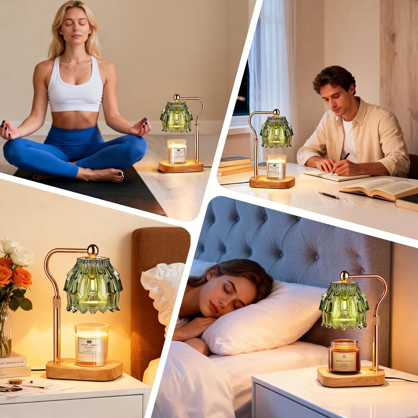 Candle Warmer Lamp with Timer - Flower Electric Wax Melter Warmer Adjustable Height for Jar Candles, Gift for Women, Mom, Christmas, Birthday,Home Decor