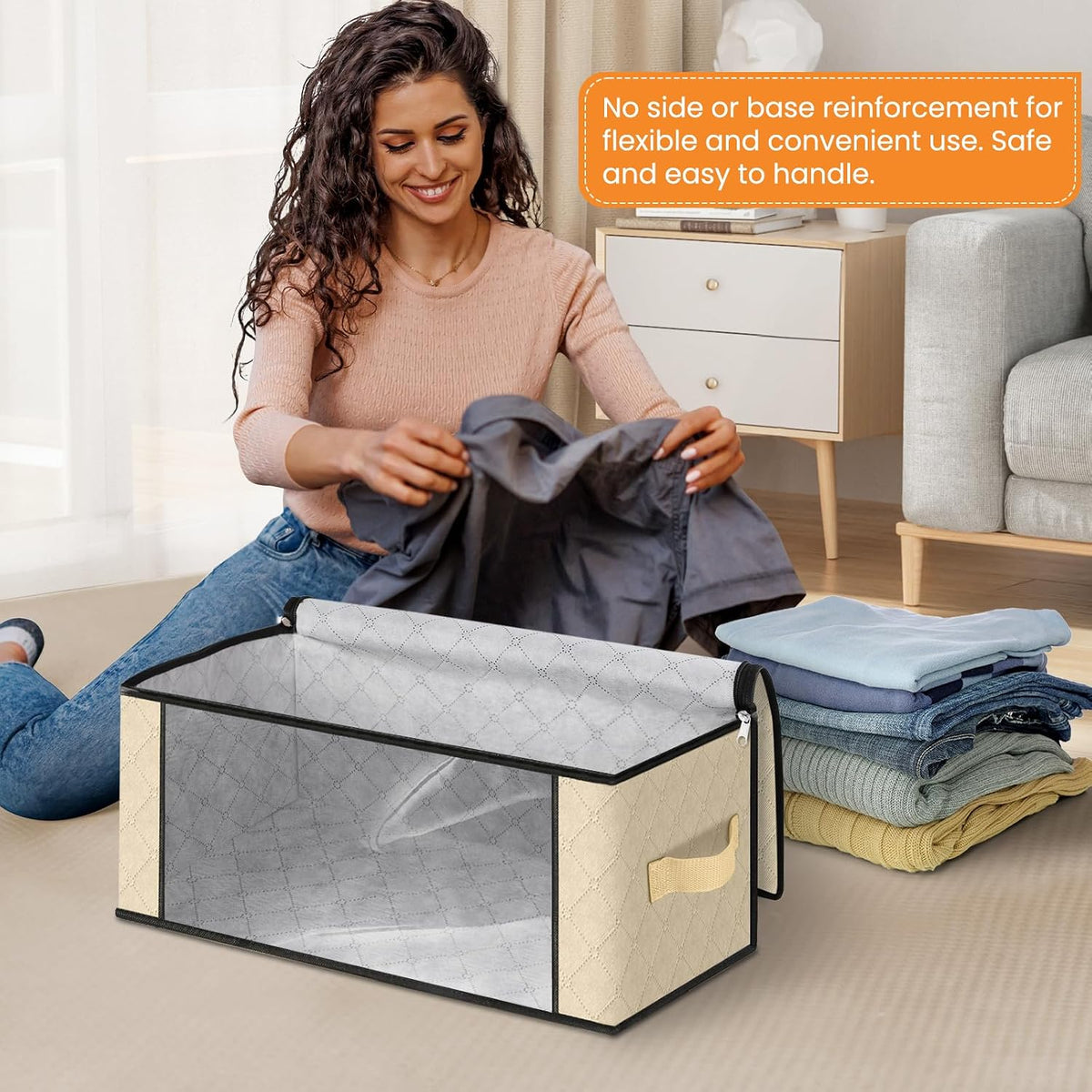 Fab totes Storage Bags for Clothes Blanket Storage Bins with Lids
