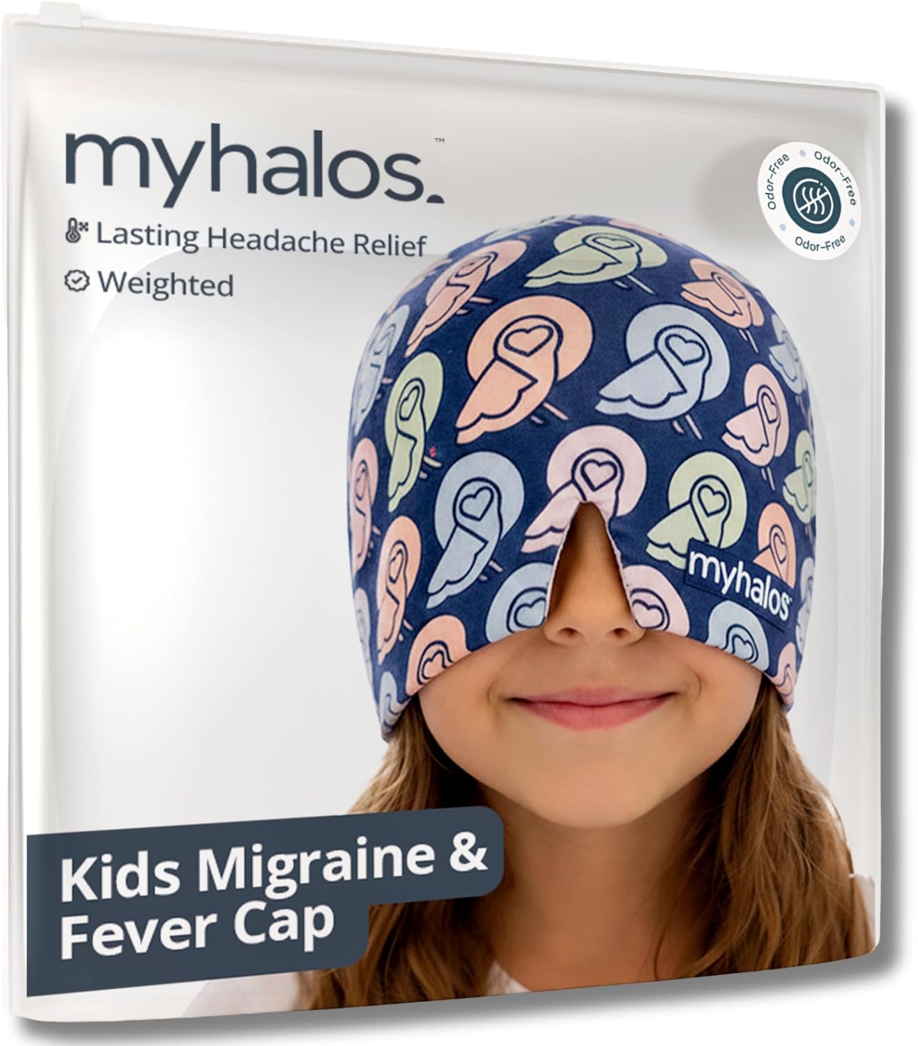 Myhalos® Migraine Relief Cap, Ice Hat for Migraines, Headache Relief Cap, 30% More Gel, Hot & Cold Therapy Head Ice Pack, Cooling Headache Hat, Tension Wrap, Hangover Cap, Ice Face Mask, FSA|HSA