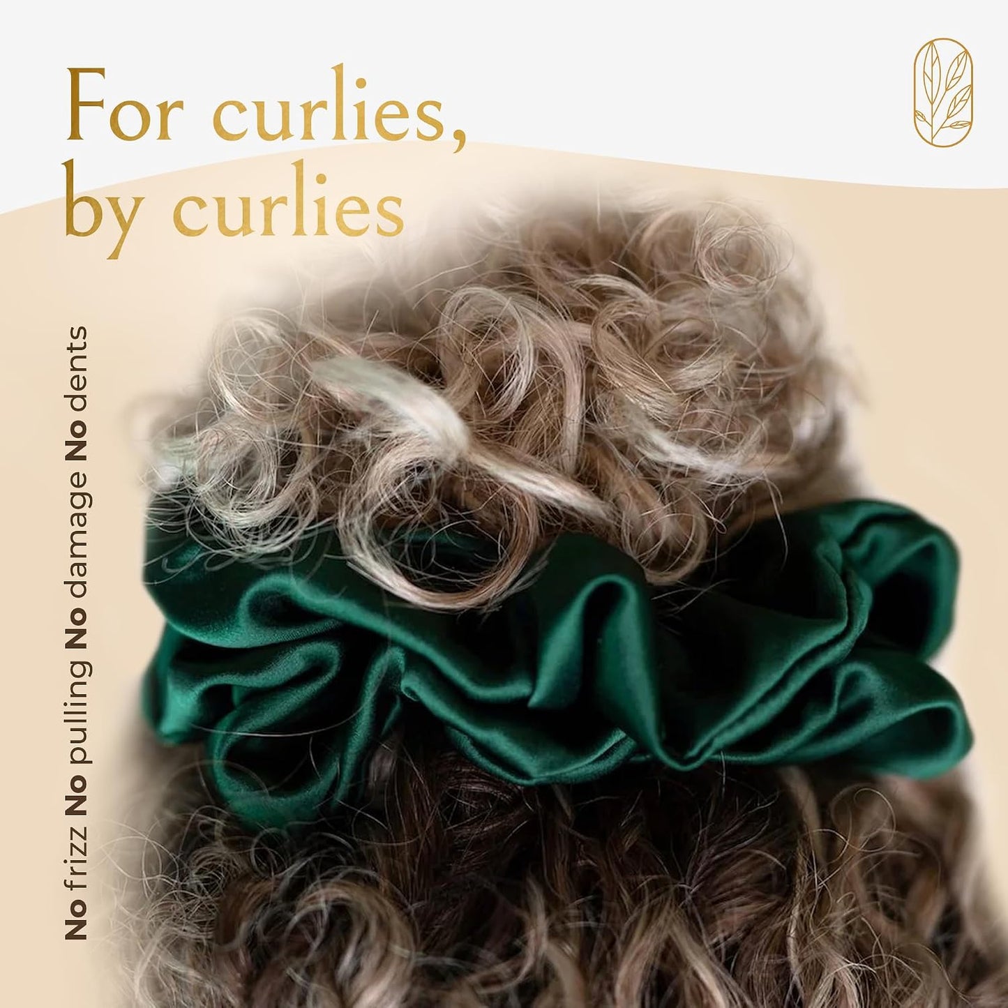 Silk Scrunchies for Women Ponytail Holders – Oversized Mulberry Silk Scrunchies – Extra Large No Damage Hair Ties for Curly, Thick, and Thin - Hair Accessories for Women – Black, XL By Curlfriend