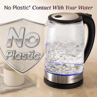 Cosori Electric Kettle, No Plastic Contact with Water, 1.7L, White
